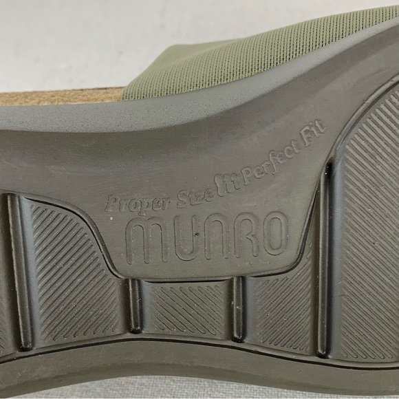 Munro Nalia Olive Green Stretch Fabric Platform Wedge Slide/Sandal - Size 9 - Picture 9 of 14